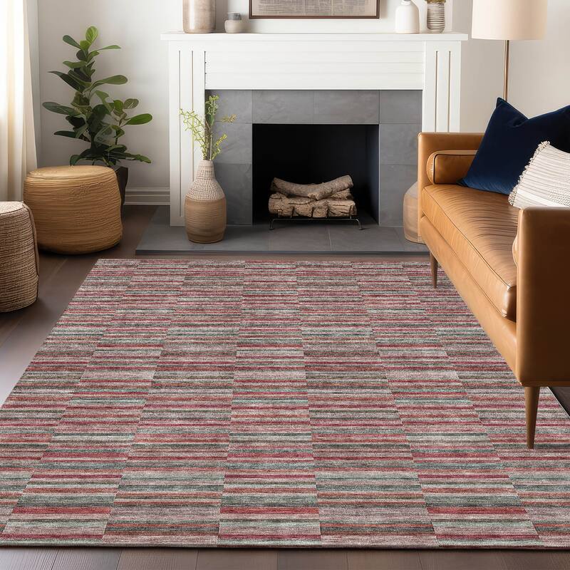Premium Washable Super Soft Geo Stripe Mayfield Rug