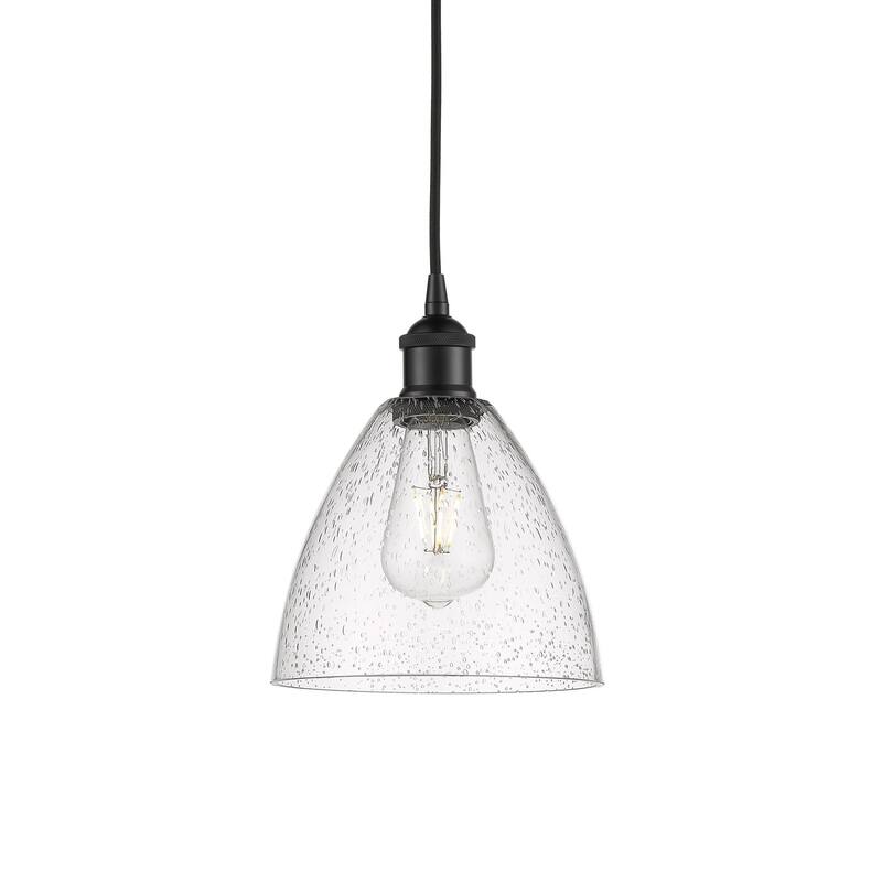 Innovations Lighting 616-1P-10-8 Edison Pendant Edison 8" Wide Mini - Matte Black / Seedy