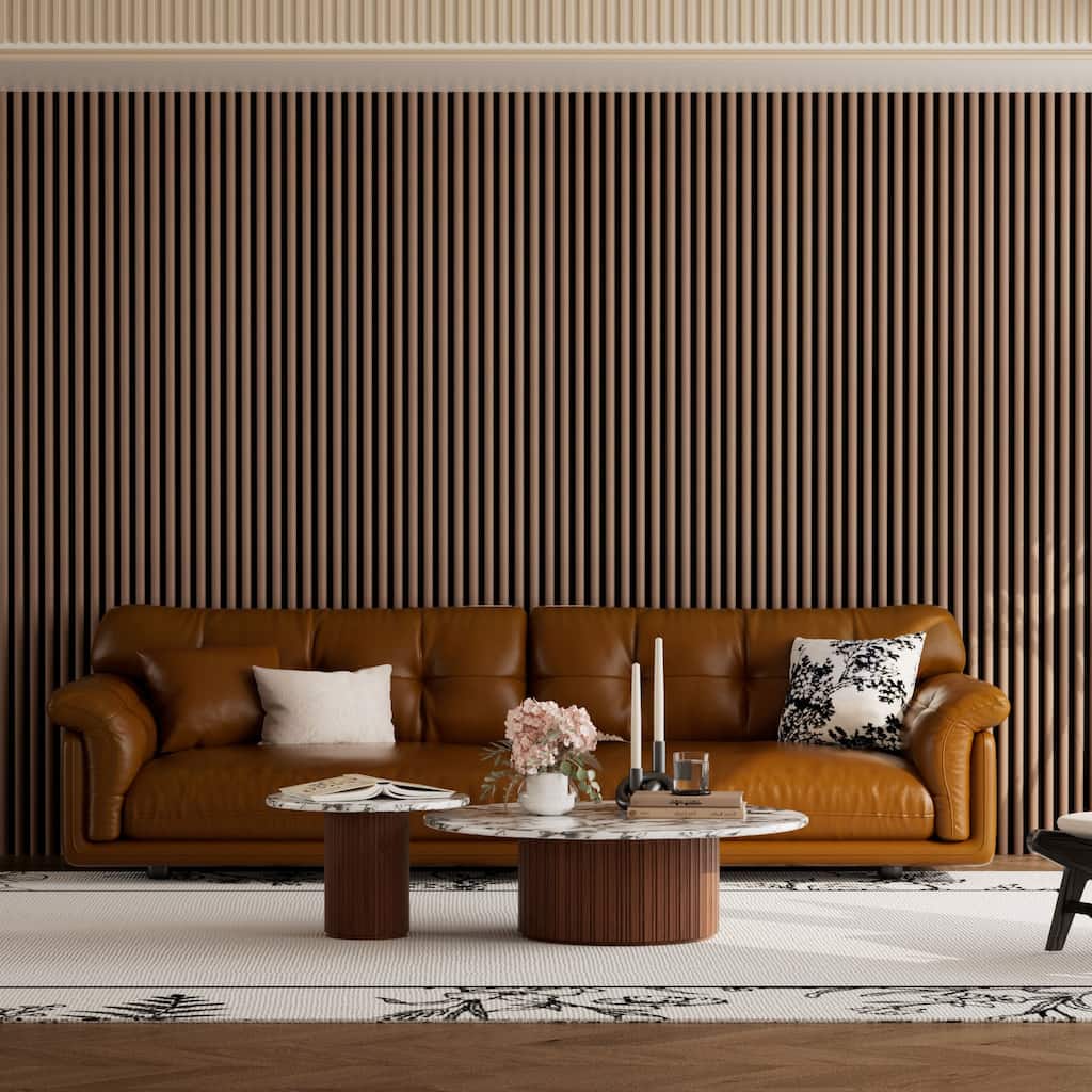 47.3" x 23.6" Half Round Slat Acoustic Wall Panels for Ceiling and Wall Decor, 4-Pack (31 sq ft)