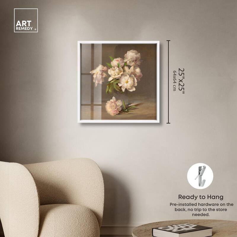 Porter Peonies in a Vase Shadowbox by Art Remedy