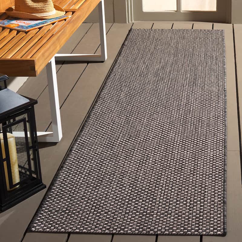 SAFAVIEH Courtyard Begajeta Indoor/Outdoor Waterproof Patio Backyard Rug. - 2'3" x 20' Runner - Black/Beige