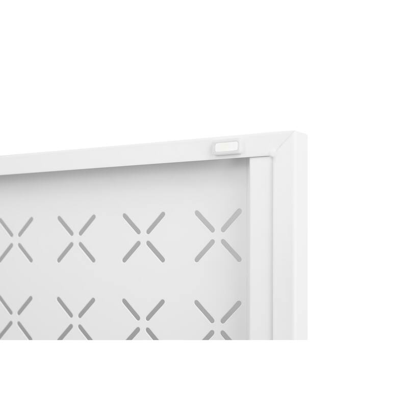 Anmytek Grid Double Door Shoe Cabinet with Adjustable Shelves & Hollow Shoe Storage, 15cm Moisture-Proof High Foot Design