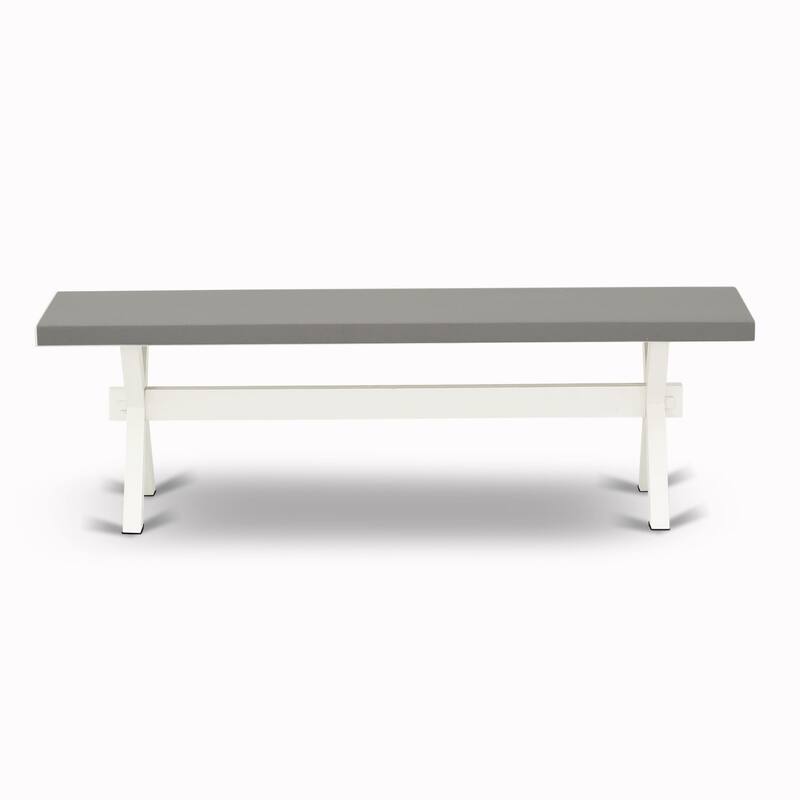 East West Furniture Dining Table Set- a Wooden Table and White Faux Leather Upholstered Chairs, Linen White(Pieces Options)
