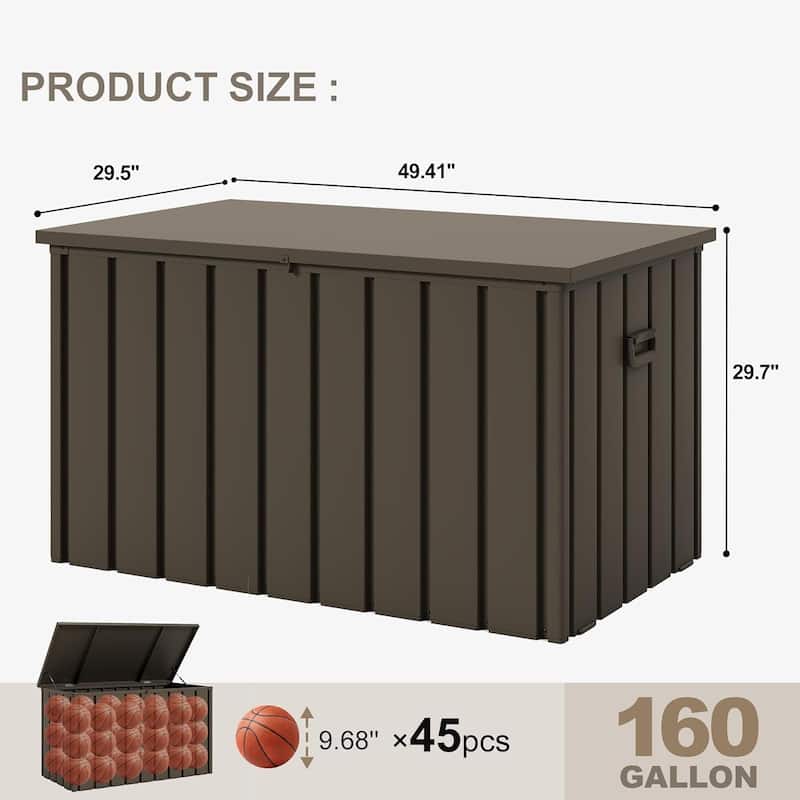 PURPLE LEAF Outdoor Deck Box Waterproof Lockable Storage Box Container with Lid
