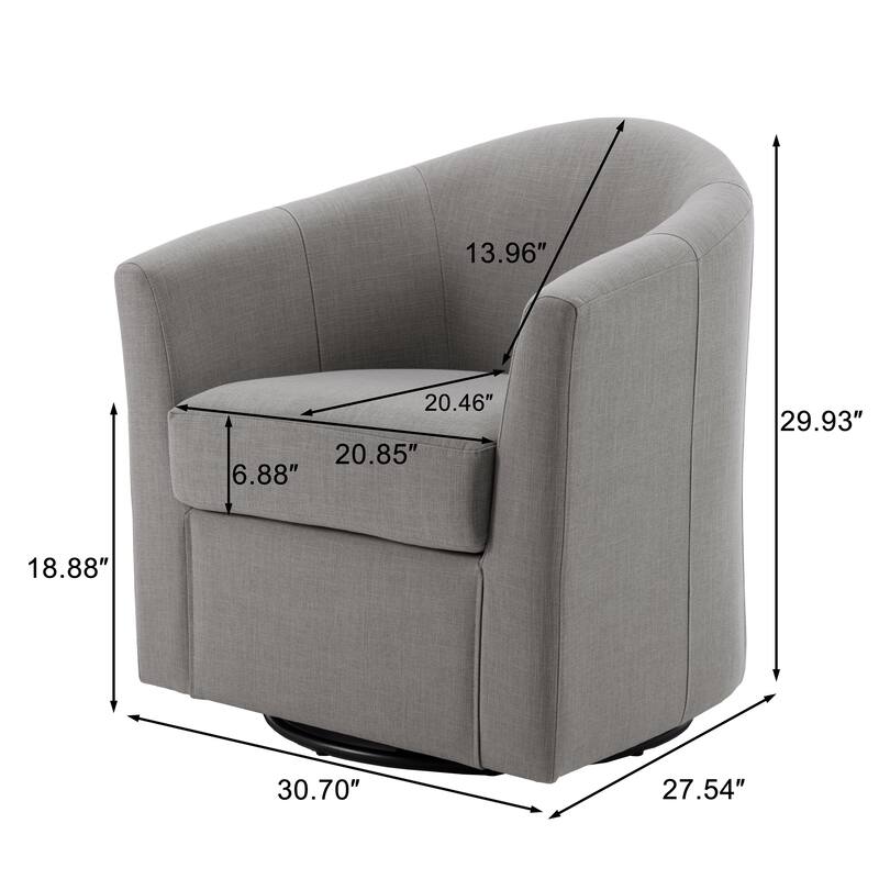 Swivel Accent Chair with Metal Base - 30.7"W x 29.9"H x 27.5"D