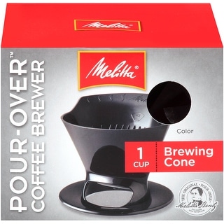 Melitta 1-Cup Pour-Over Coffee Brew Cone, Black