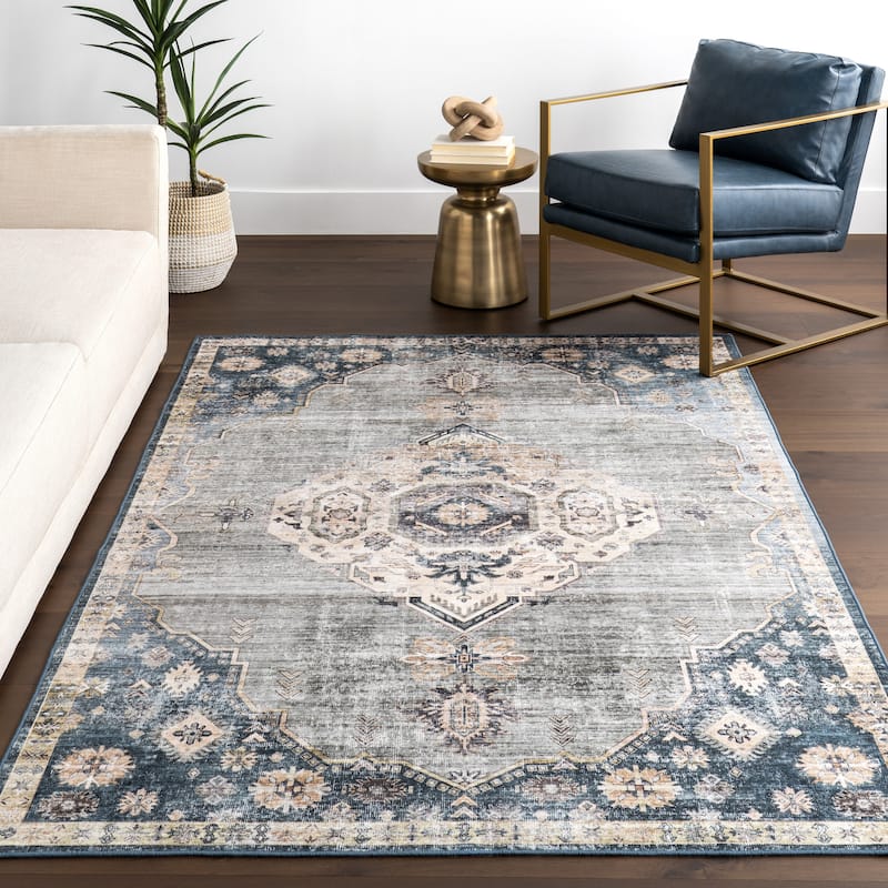 Nuloom Kallipoe Medallion SplashGuard Machine Washable Area Rug
