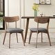 preview thumbnail 2 of 170, Chazz Mid-Century Modern Upholstered Rubberwood Dining Chairs (Set of 2/4) by Christopher Knight Home 2-Piece - DARK GREY + Fabric