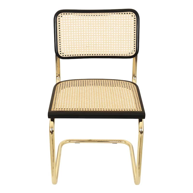 Breuer Chair Company Marcel Breuer Cesca Cane Cantilever Side Chair w/ Brass Steel Frame (Various Wood & Cane Colors)