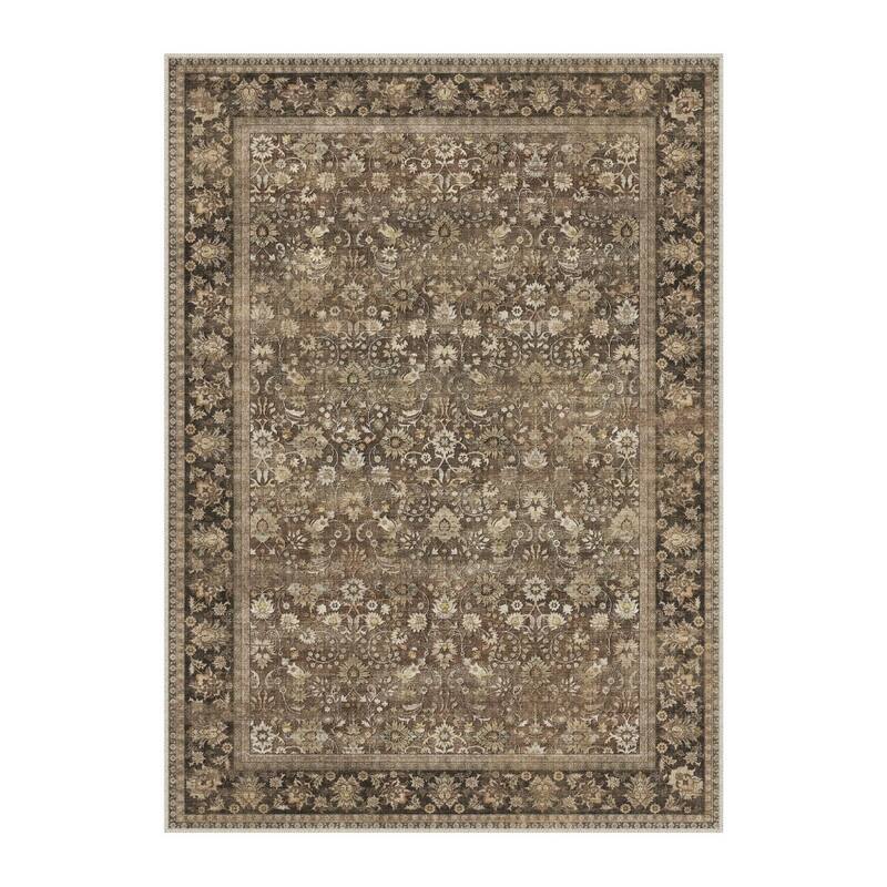 HomeRoots Floral Medallion Traditional Rectangle Area Rug