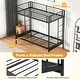 preview thumbnail 7 of 9, Twin Over Futon Bunk Bed with 2 Ladders and Safety Guardrails-Black