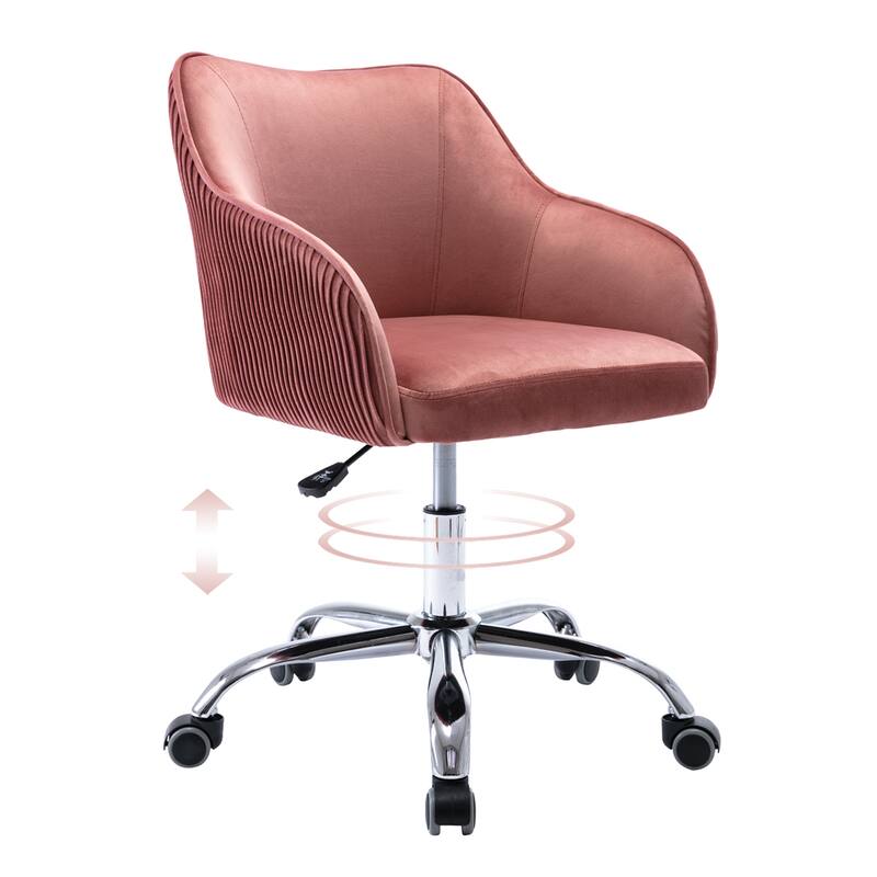 Corvus Braff Velvet Upholstered Adjustable Ergonomic Office Chair
