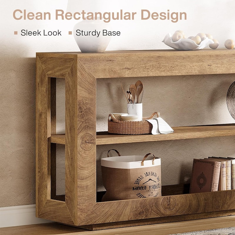 63" Console Table with 3-Tier Storage Shelf for Entryway, Hallway, Living Room