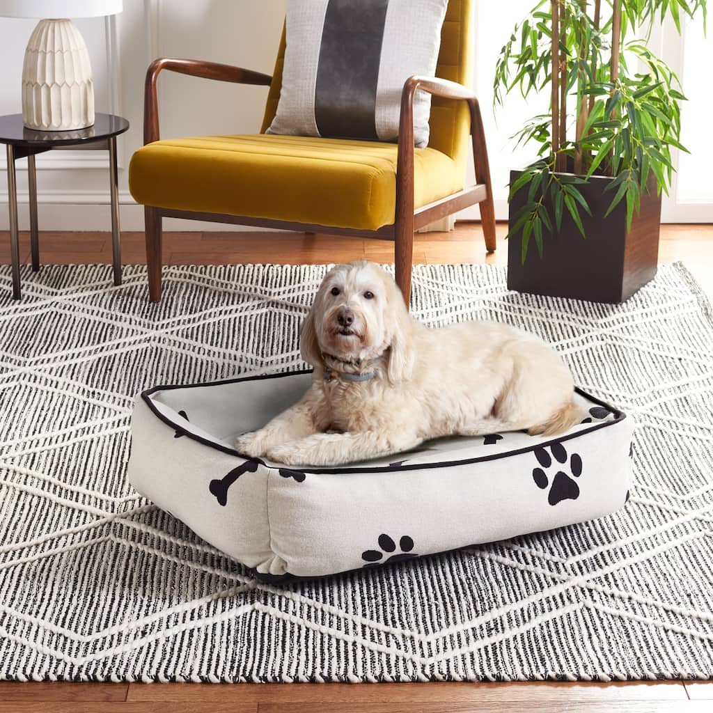 SAFAVIEH Pet Collection Paw & Bone Dog Bed