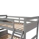 preview thumbnail 40 of 44, Modern Design Wood Bunk Bed with Ladder, Guardrail and Two Drawers, Sturdy Frame, Safety Guaranteed