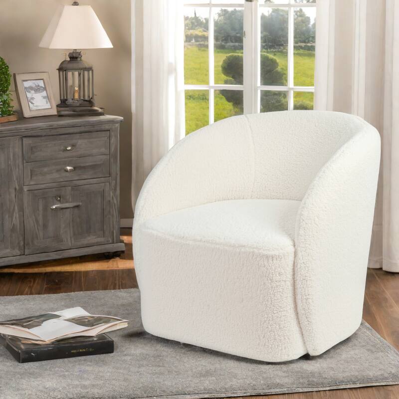 Liorin Fully Padded Boucle Accent Chair with Curved Back