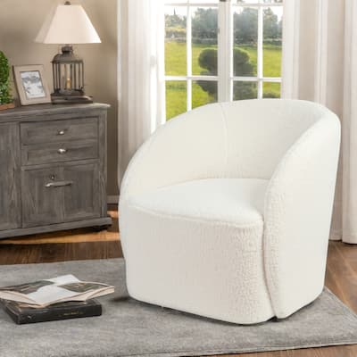 Liorin Fully Padded Boucle Accent Chair with Curved Back