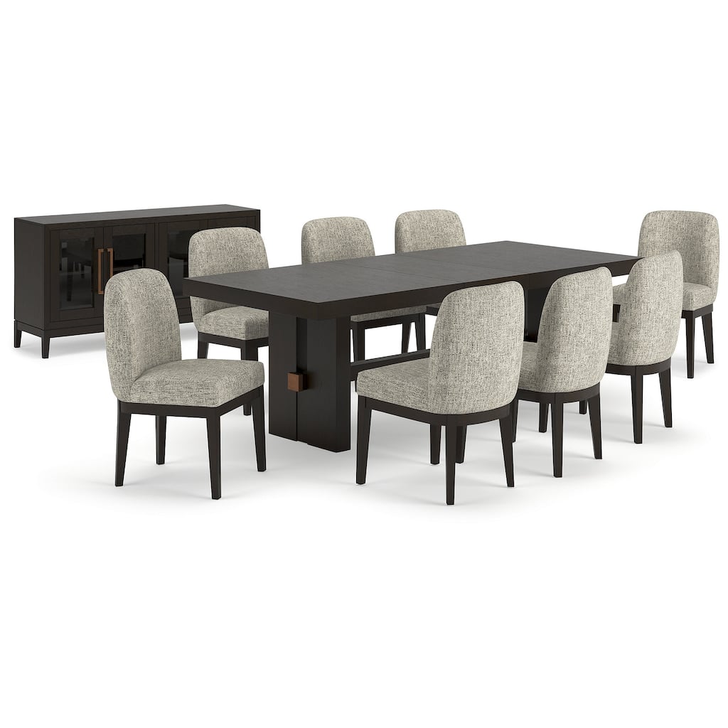Signature Design by Ashley Burkhaus Dark Brown/Beige 10-Piece Dining Package