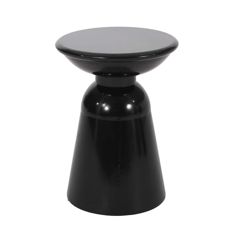 Roomfitters Outdoor Metal Side Table with Sculptural Flared Base, Weather-Resistant Accent Furniture