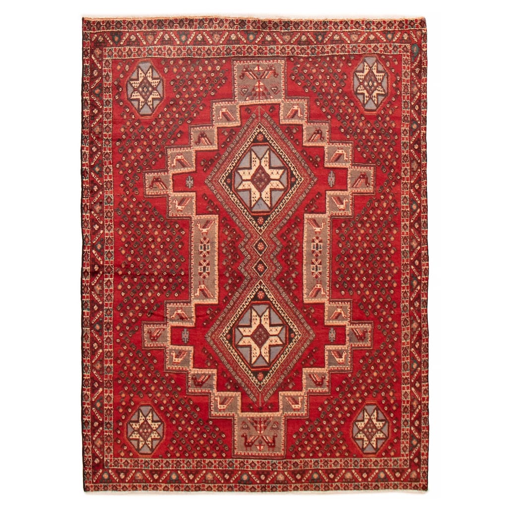 ECARPETGALLERY Hand-knotted Kayseri Vintage Red Wool Rug - 4'6 x 6'3