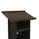 preview thumbnail 10 of 10, Wood Podium Stand, 44" Tall Wooden Lectern With Mic Stand Space, 1 Sliding Shelf With Cup Holder And 1 Fixed Shelf