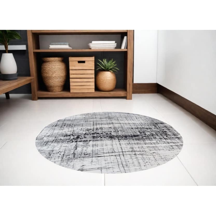 Kuqed Geometric Abstract Modern Non Skid Woven Area Rug By HomeRoots - 48' X '48' X '0.12