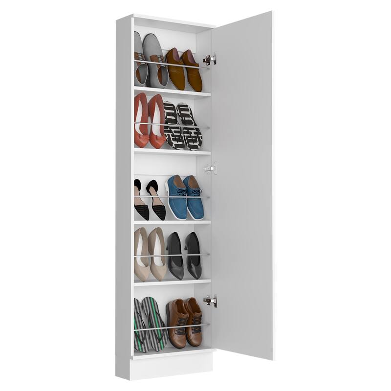 TUHOME Leto XL Shoe Rack with Mirror and 5 Inner Shelvesck