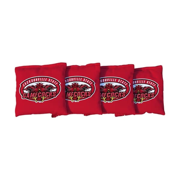 slide 2 of 3, Jacksonville State Red Cornhole Bags All-Weather Resin Filled