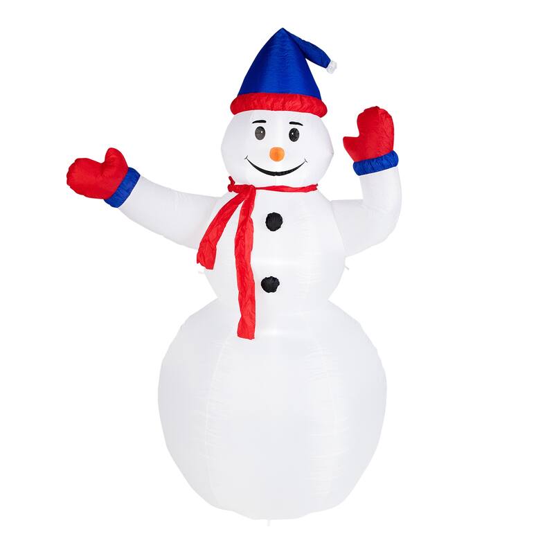8' Animated Inflatable Lighted Standing Snowman Christmas Yard Decor