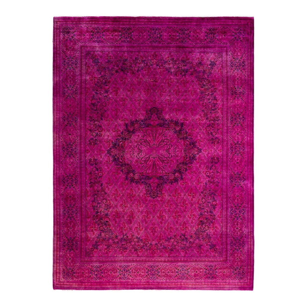 Fine Vibrance One-of-a-Kind Hand-Knotted Area Rug - Pink, 9' 1" x 12' 3" - 9' 1" x 12' 3"