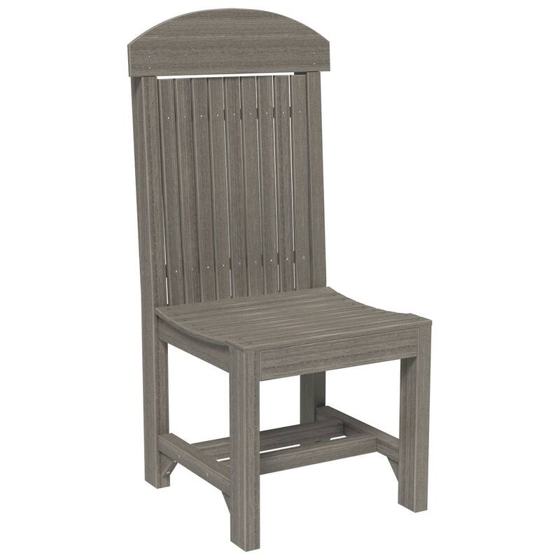 Set of 4 Poly Lumber Classic Dining Chairs - Side Chair - Coastal Gray Woodgrain - Dining Height