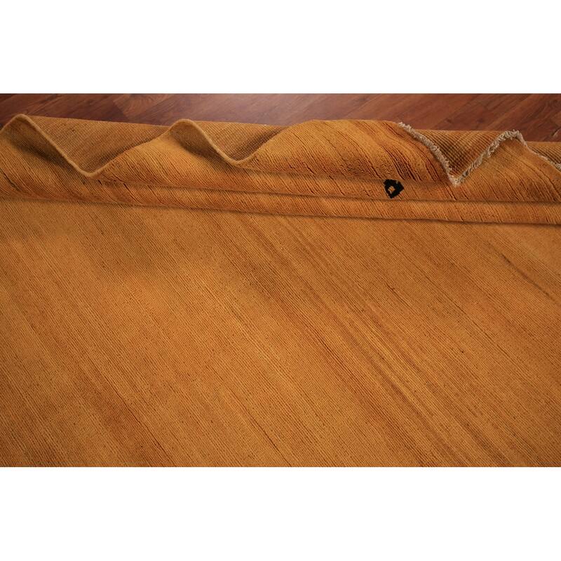 Orange & Yellow Gabbeh Modern Area Rug Hand-Knotted Wool Carpet - 6'3" x 9'4"