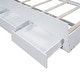 preview thumbnail 7 of 10, Twin Size Platform Bed with Storage LED Headboard, Twin Size Trundle and 3 Drawers, White