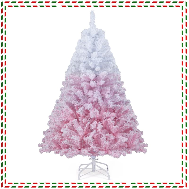 Costway 5/6/7/8 FT Artificial Christmas Tree with 180/250/350/470 Warm - See Details