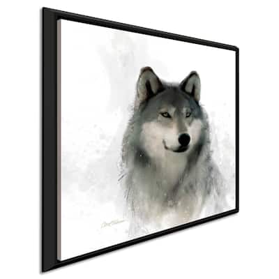 "Rainsoft Wolf" by Carol Robinson Print on Floating Canvas