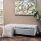 Lawton Fabric Storage Ottoman Bench by Christopher Knight Home - Light Grey