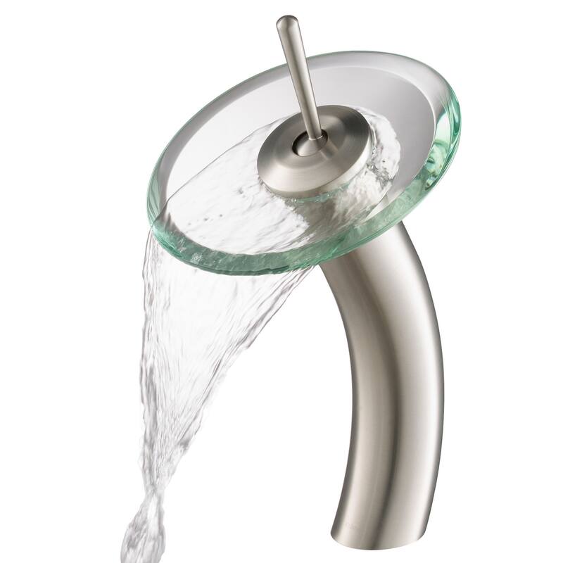 Kraus Bathroom Combo - 16-1/2" Clear Glass Vessel Bathroom Sink with