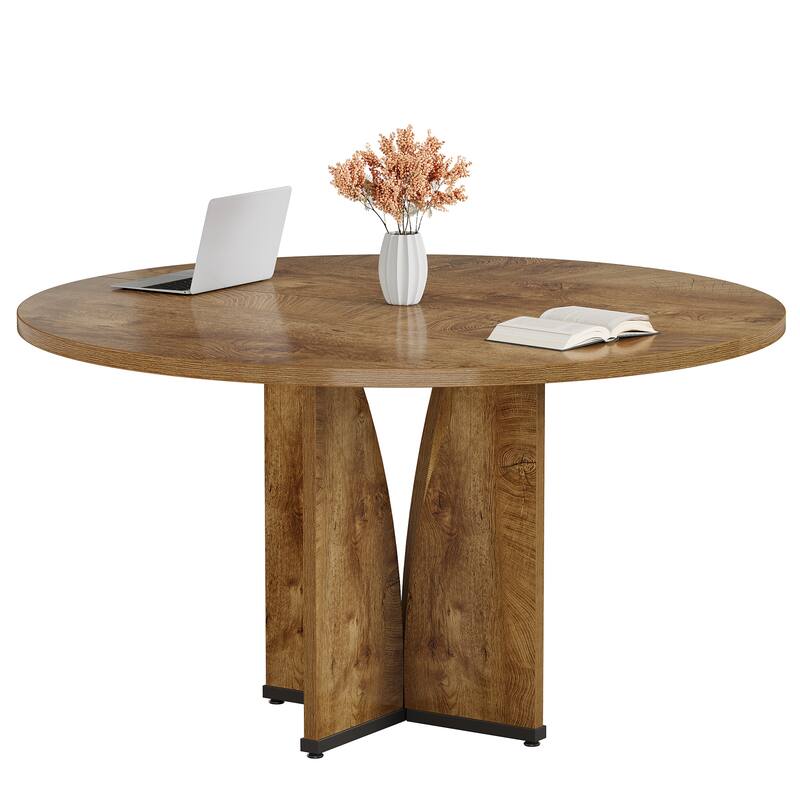 Wooden Conference Table, Round Meeting Table, Negotiation Business Training Room Desk