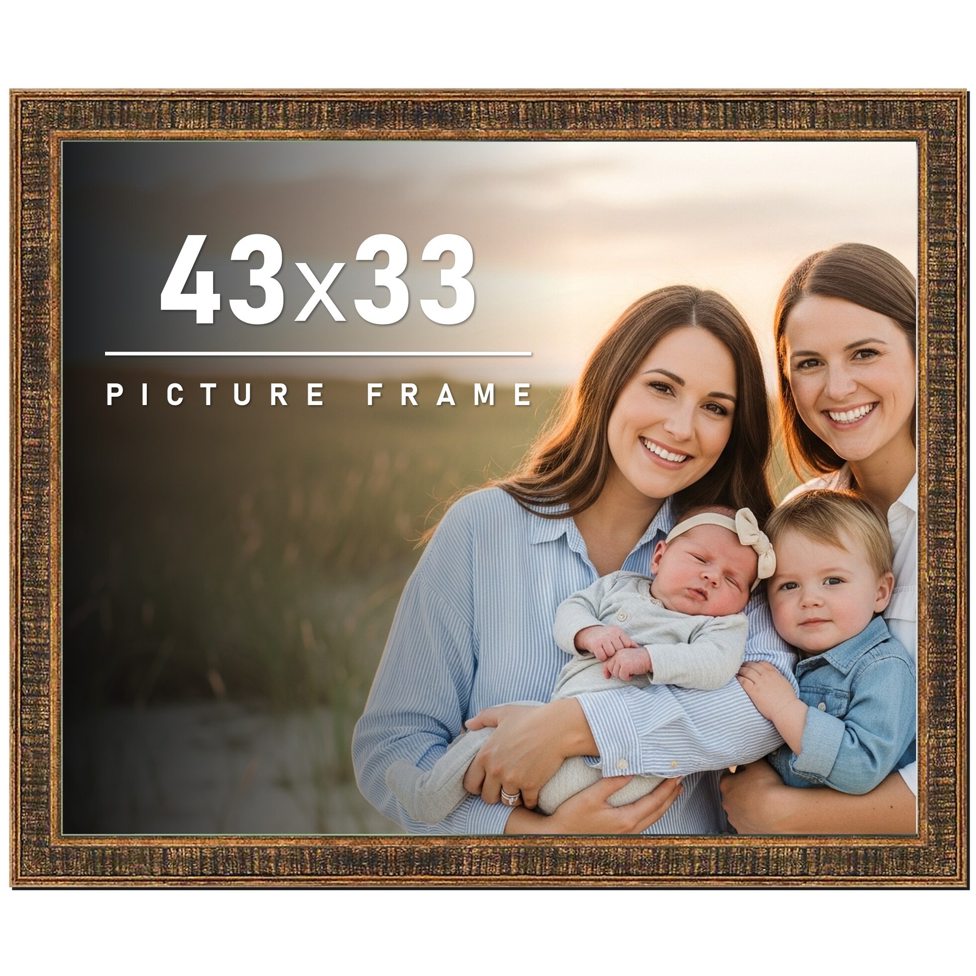 43x33 Frame Gold Picture Frame - Complete Modern Photo Frame