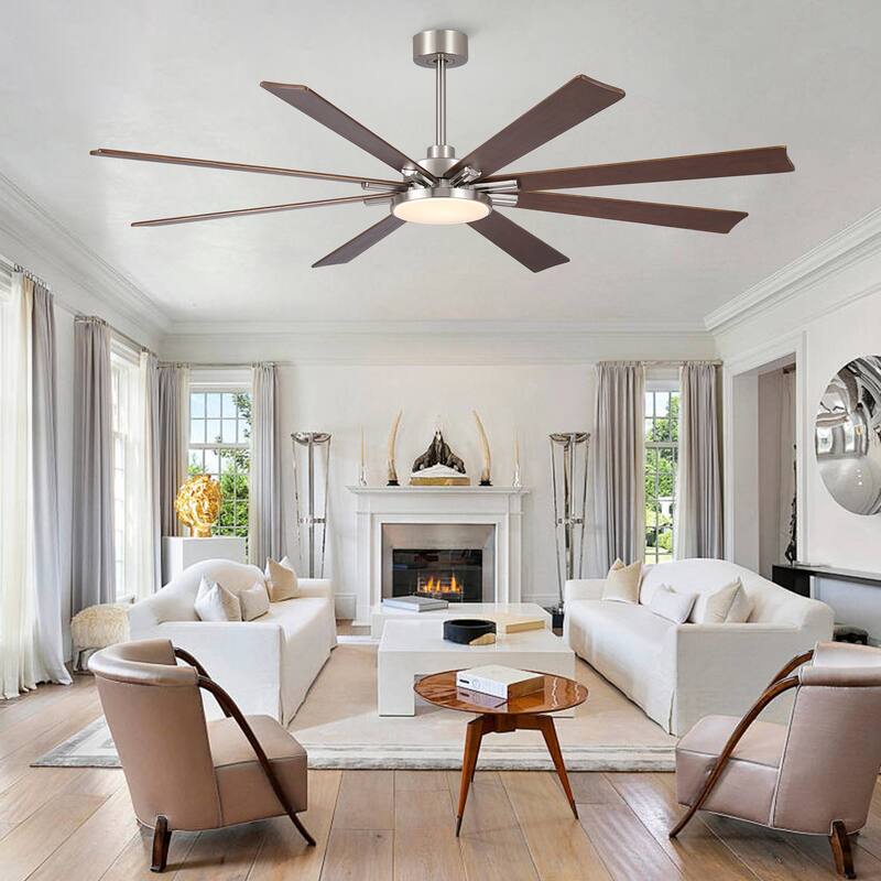 Gabriel 72 in. Indoor Black PlyWood Smart Ceiling Fan with Integrated LED, Works with Alexa/Google