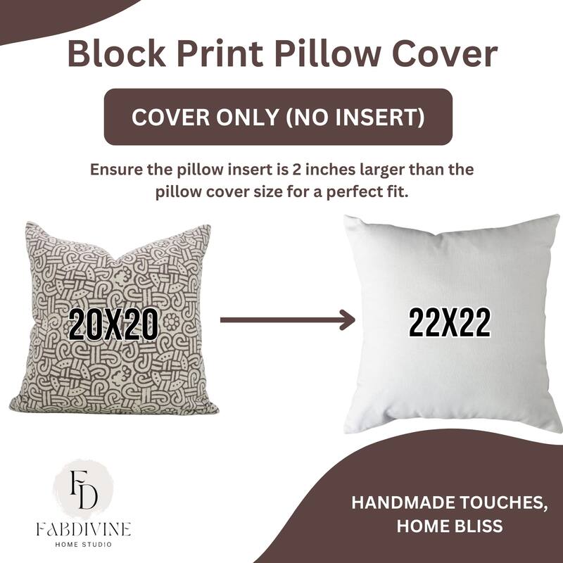 Fabdivine Linen Cushion Cover Floral Throw Handmade Purple Pillow Case for Couch Office Guest Bedroom Farmhouse, Pushaplata