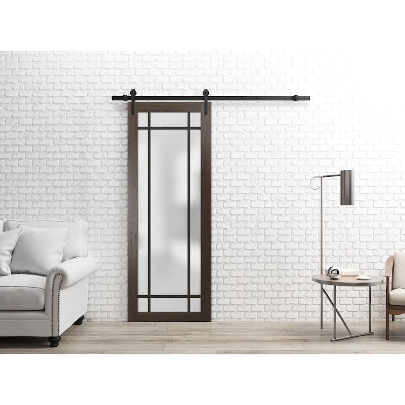 Sturdy Barn Door 18 x 80 Planum 2112 Chocolate Ash 6.6FT