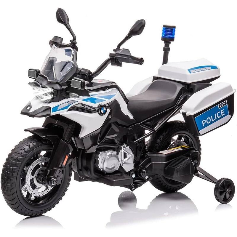 12V 7AH Kids Ride On Police Motorcycle, Licensed BMW Toddles Motorcycle with EVA Tire