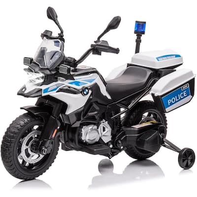 12V 7AH Kids Ride On Police Motorcycle, Licensed BMW Toddles Motorcycle with EVA Tire
