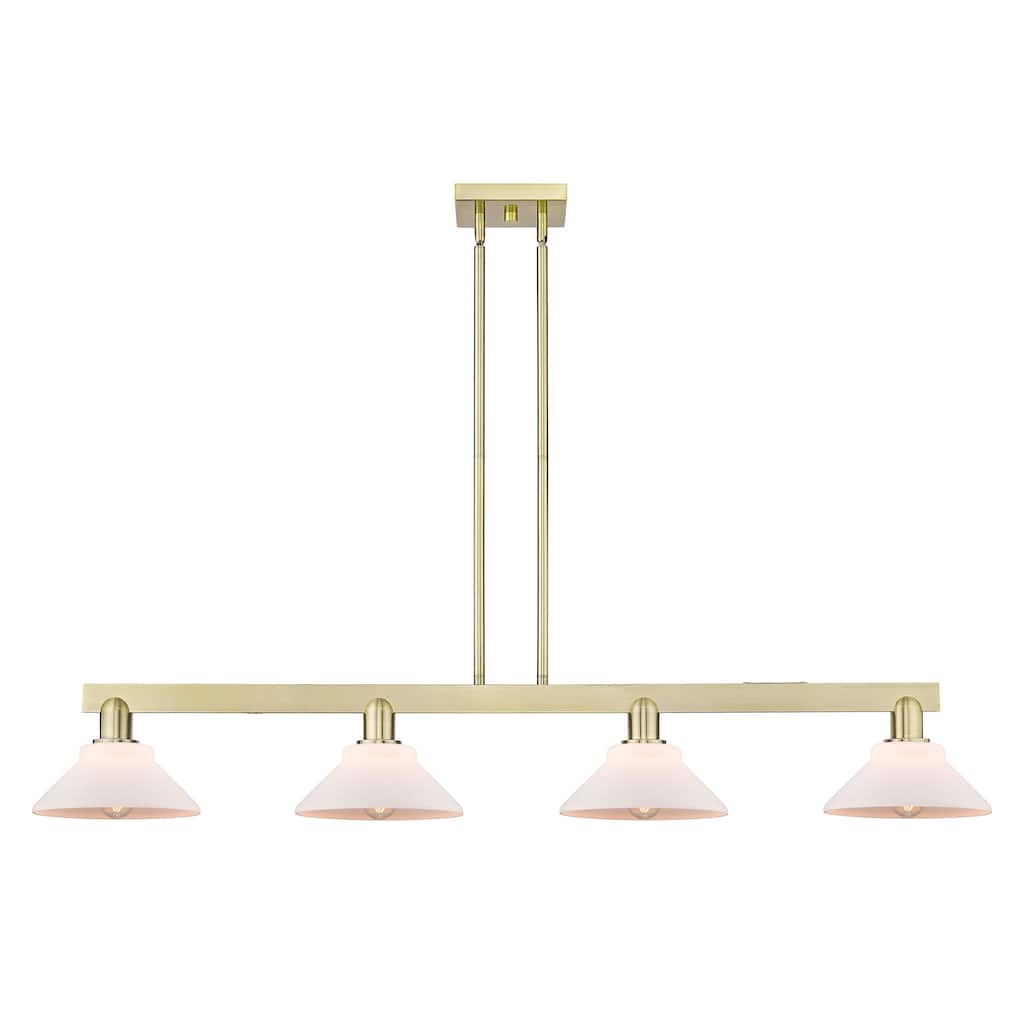 Innovations Lighting Endless Possibilities Arcadia - Orwell - 4 Light 51" Stem Hung Island Light - Antique Brass Finish