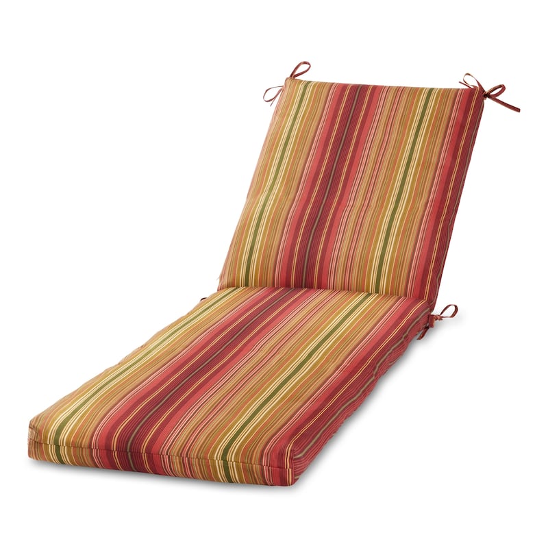 Greendale Home Fashions Outdoor Chaise Cushion (Cushion Only) - Kinnabari Stripe
