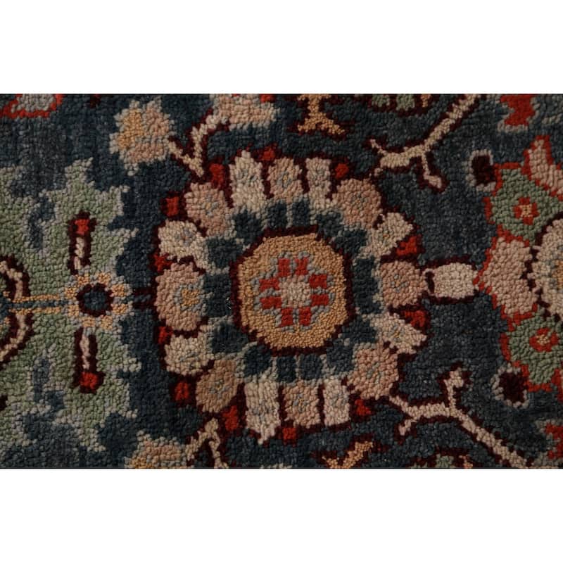 Blue Oushak Indian Area Rug Handmade Wool Carpet - 7'9"x 9'8"
