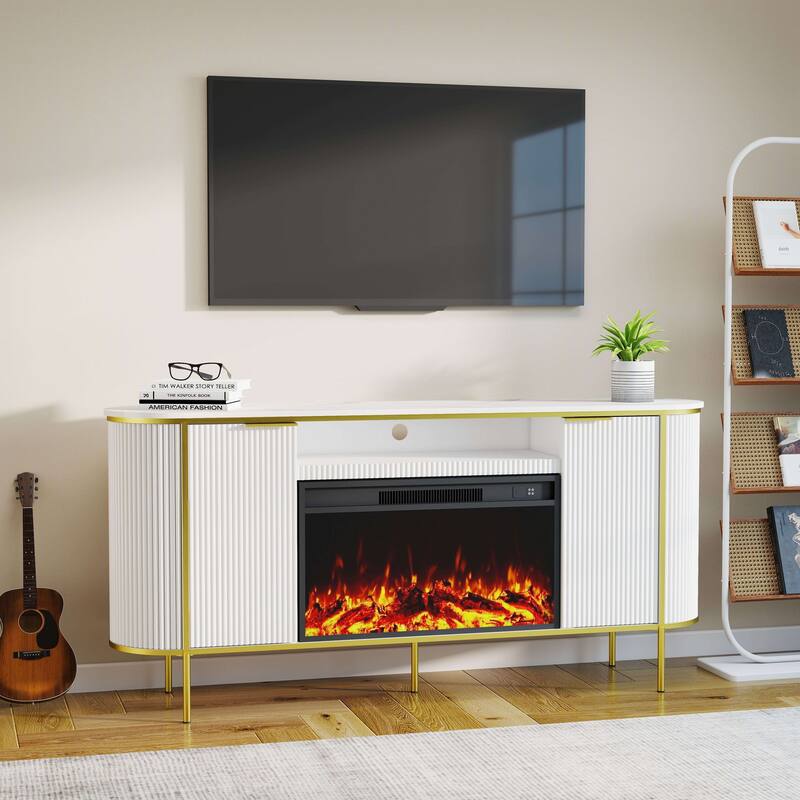 67" Electric Fireplace TV Stand Console Table for TVs up to 75"
