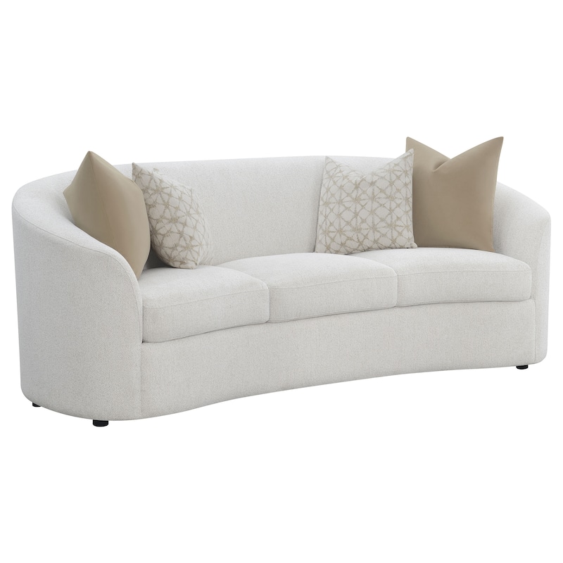 Rainn Boucle Upholstered Sloped Arm Sofa Latte - Latte