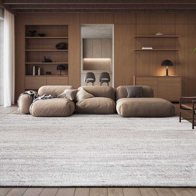 SAFAVIEH Hanna Honor Contemporary Rug. - 9' x 12' - Grey Ivory/Dark Grey
